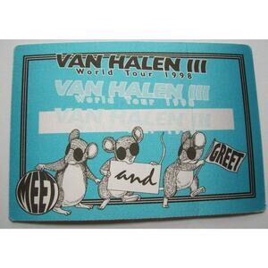 Van Halen Backstage Pass Vintage Original Meet And Greet 1998 Hard Rock Eddie